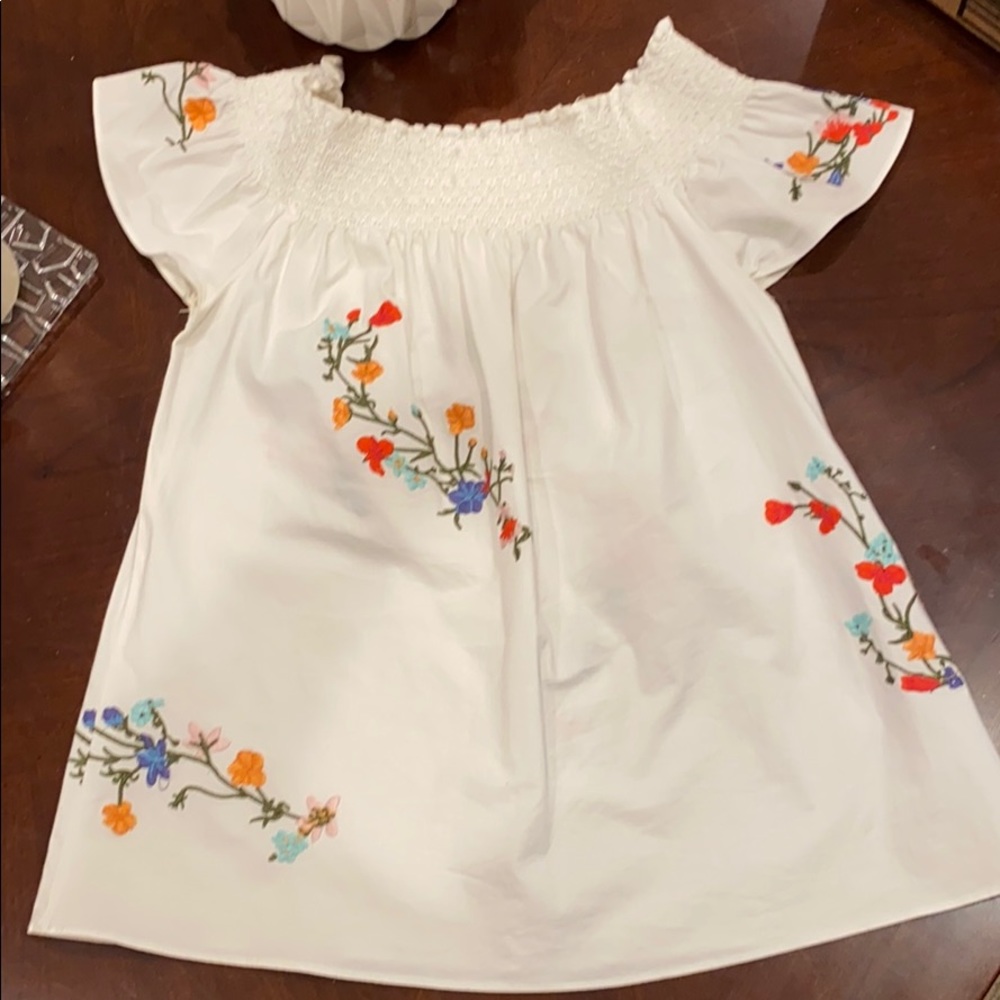Off the shoulder embroidered top